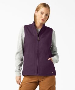 Women's Fleece Lined Duck Canvas Vest