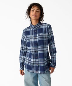 Women's Plaid Flannel Long Sleeve Shirt