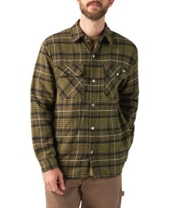 Water Repellent Fleece-Lined Flannel Shirt Jacket