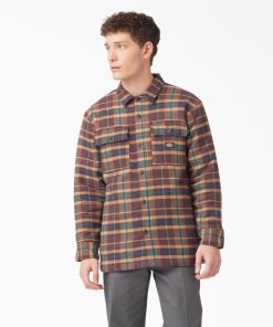 Flannel Quilted Lined Shirt Jacket
