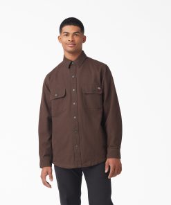 Long Sleeve Flannel-Lined Duck Shirt