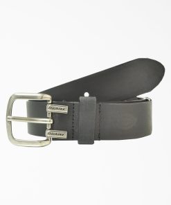 Big & Tall Leather Cut Edge Logo Belt