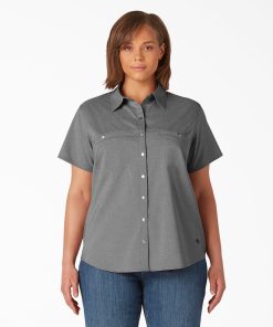 Women's Plus Cooling Short Sleeve Work Shirt