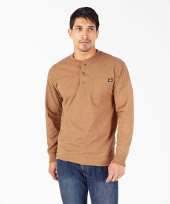Heavyweight Heathered Long Sleeve Henley T-Shirt